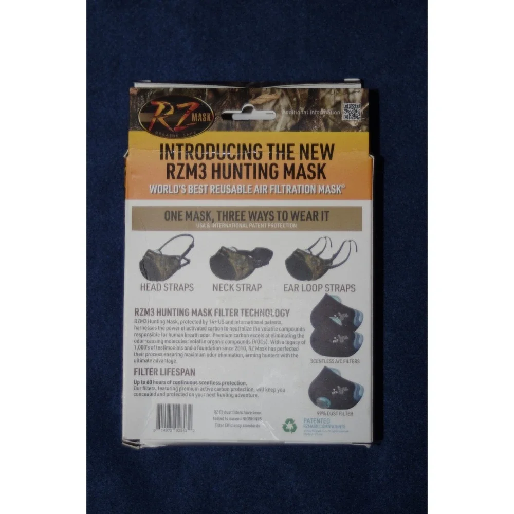 NEW RZ Mask RZM3 Hunting‎ Mask NIB Camo Scent Blocking Small S